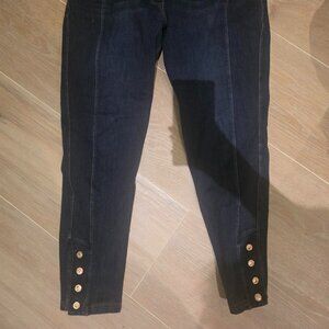 Peter Nygard Skinny Women's XL Luxe Denim Jeans w/ Gold Embellishment Snaps